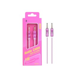 MTK NYLON AUDIO CABLE AU108 RS PAINTED METAL CONNECTOR M/M 3.5MM PINK MTK NYLON AUDIO CABLE AU108 RS PAINTED METAL CONNECTOR M/M 3.5MM PINK